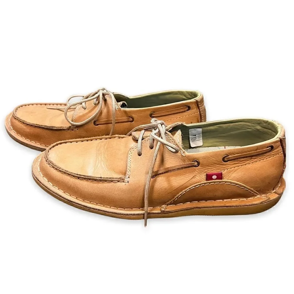 Oliberte Lomayo Boat Shoes‎ Camel Leather Mens 8/EU 41
